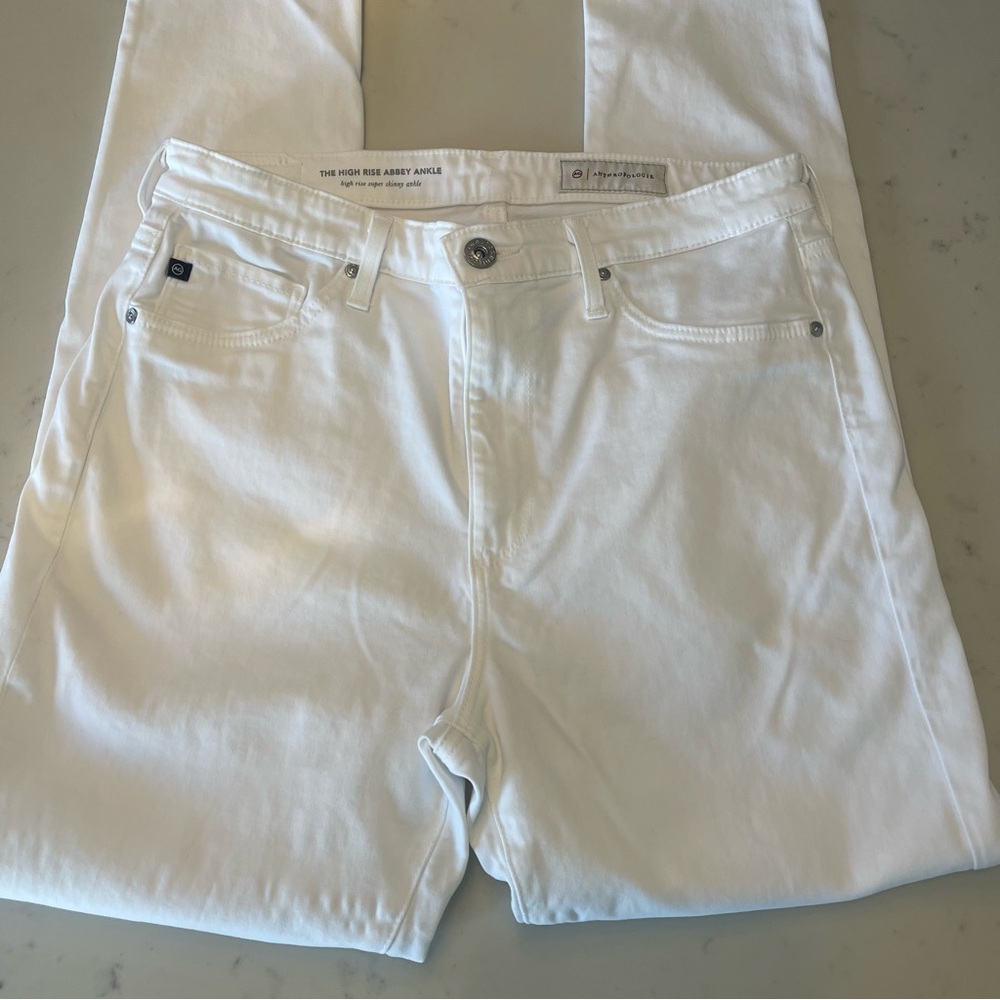 AG x Anthropologie : high rise Abby ankle jeans size 29 white